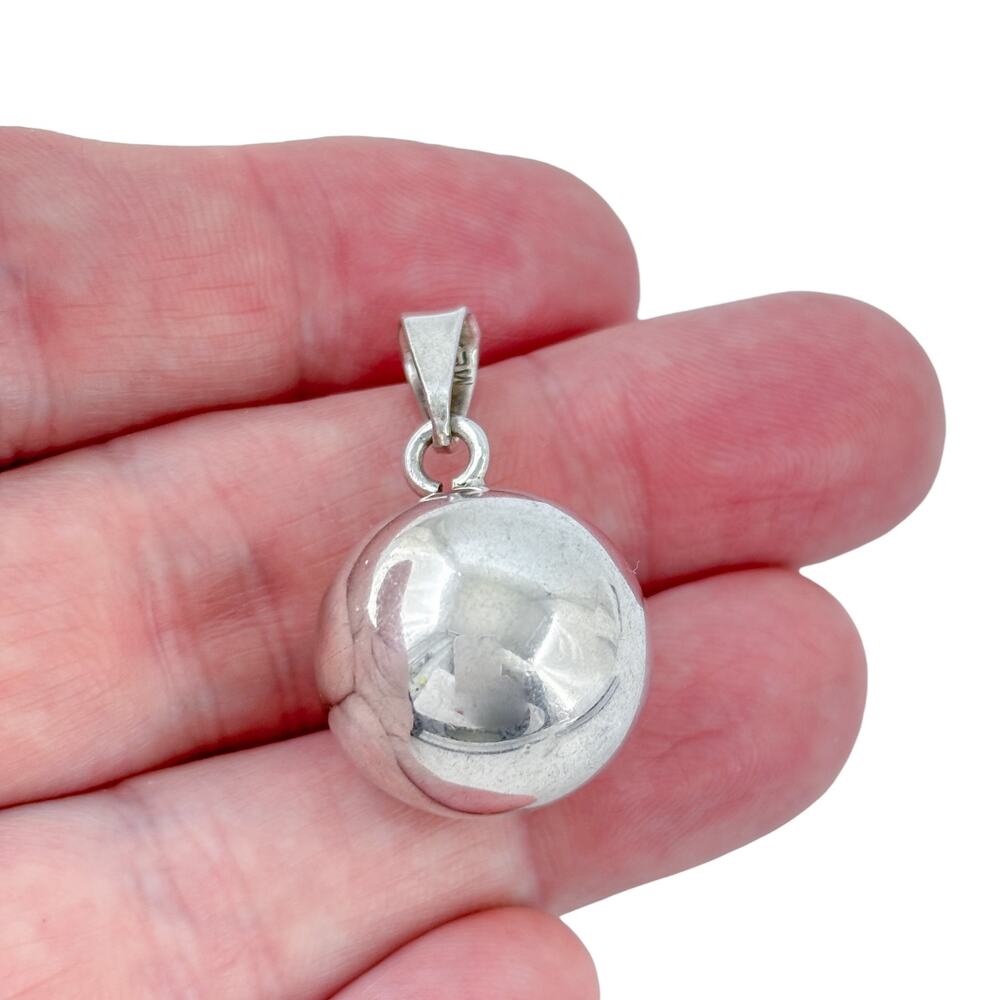 Vintage Taxco Mexico Sterling Silver 925 Jingle Ball Pendant